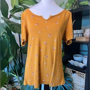 Old Navy scoop notched scoop neck short sleeve ribbed fitted shirt Size XL Tall